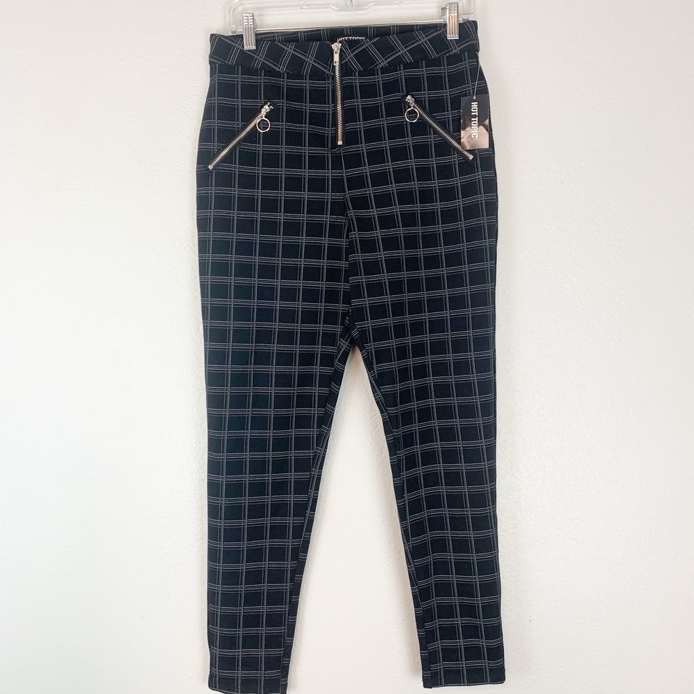 Hot Topic Pants Juniors Medium Ultra Hi-Rise Plaid Skinny Trouser Punk Edgy Goth